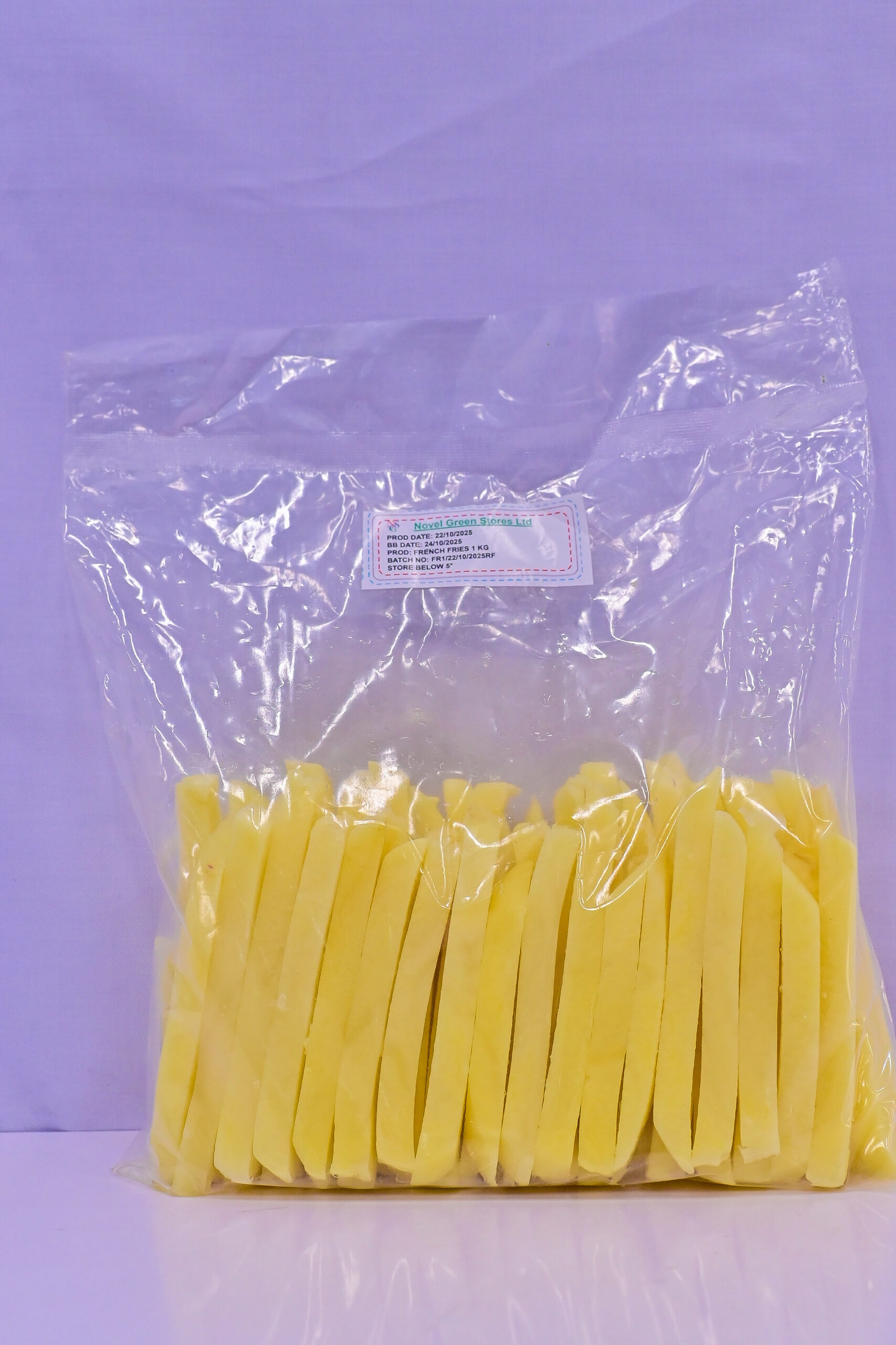 Pre-cut french fries per kg